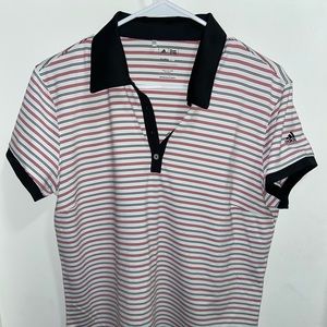 Adidas Golf Shirt Red/White/Black Colour-way Embroidered logo